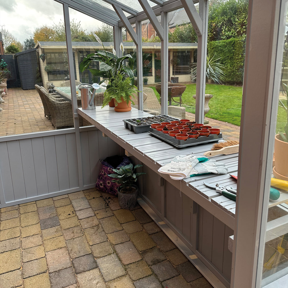 TGB Coppice Hatfield Lean-To Greenhouse – exterior angle