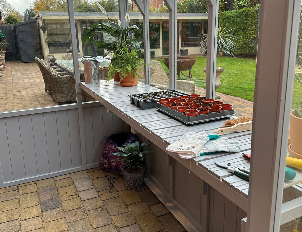 TGB Coppice Hatfield Lean-To Greenhouse – garden setting