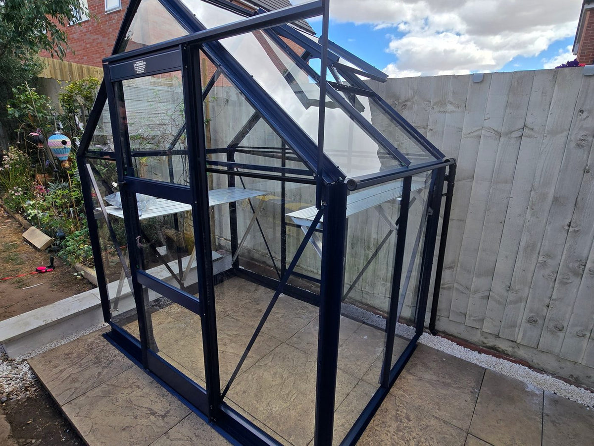 Elite Craftsman Greenhouse – 6x4 navy, professional installation
