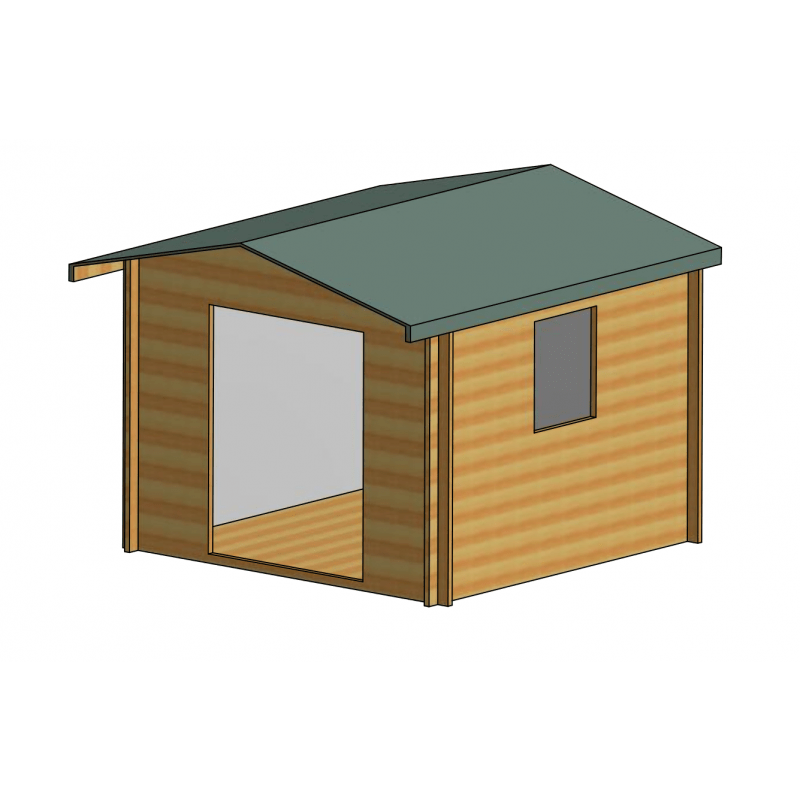 Shire Dalby log cabin – render view 3