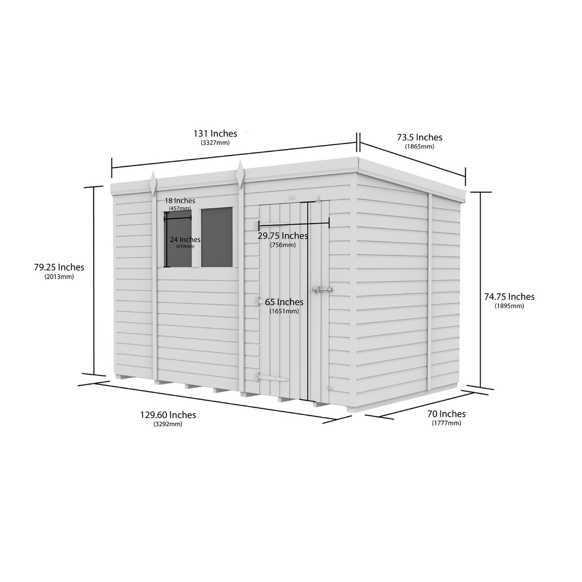 DIY Sheds – Pent Shed – Single Door – view 22