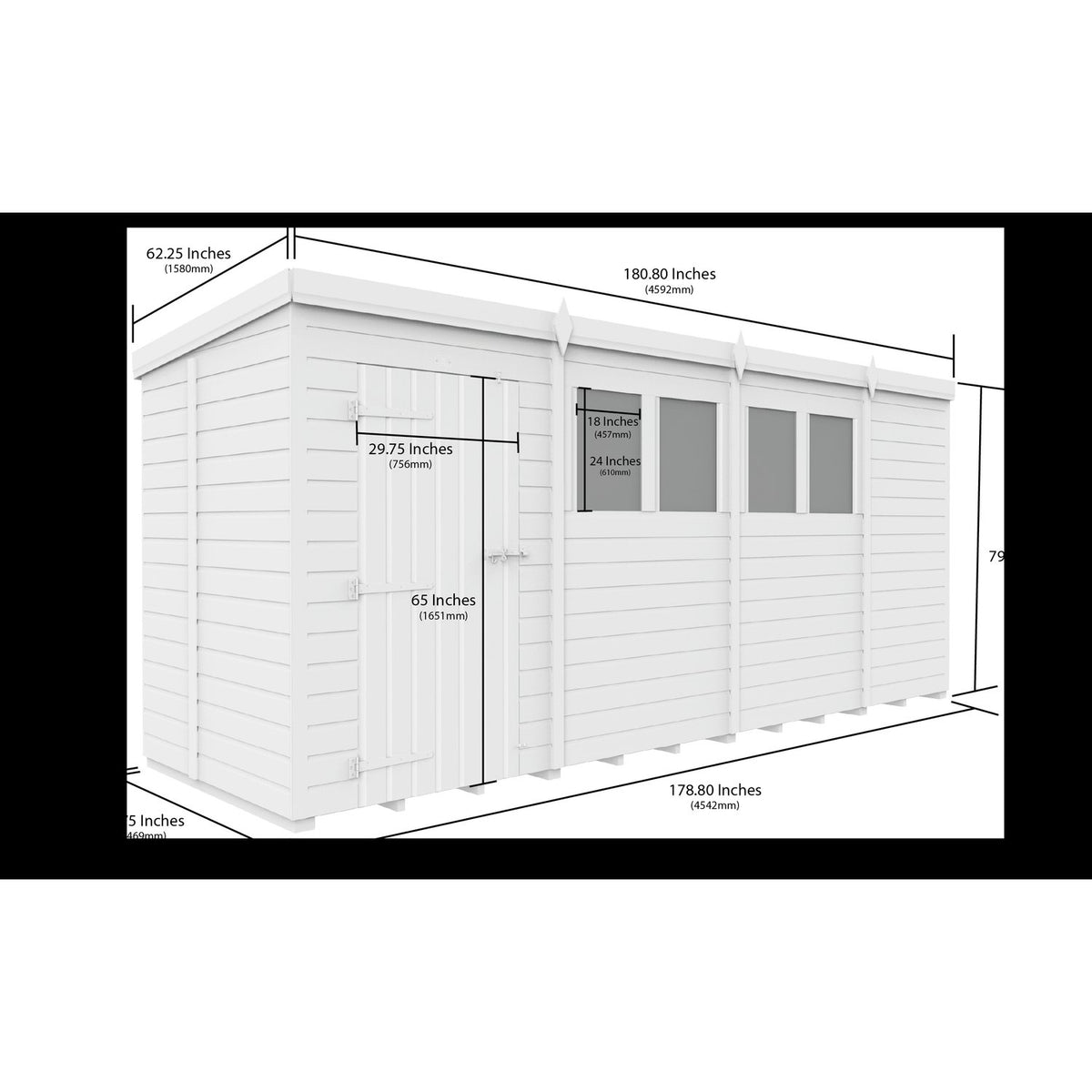 DIY Sheds – Composite Pent Shed – view 75