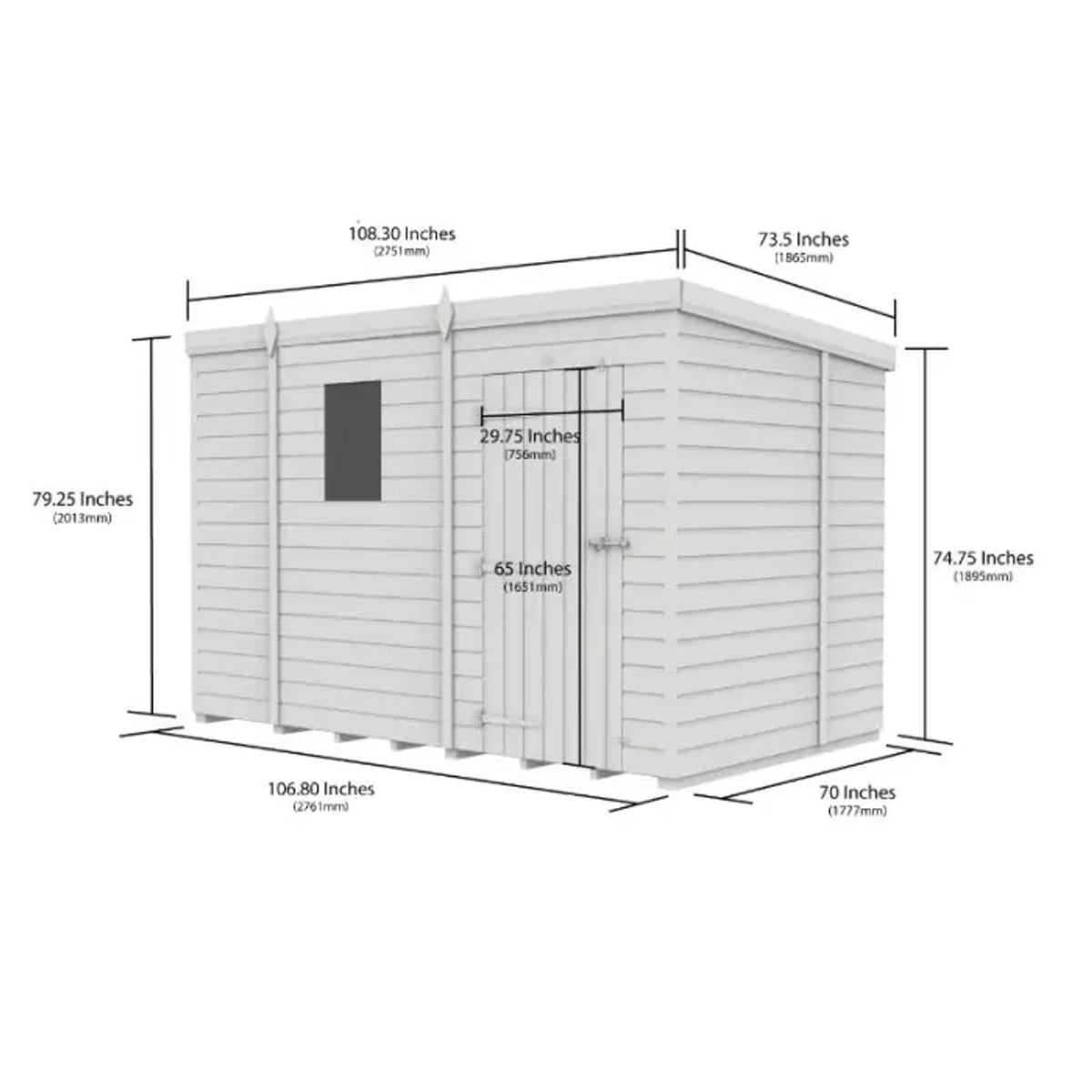 DIY Sheds – Composite Pent Shed – view 231