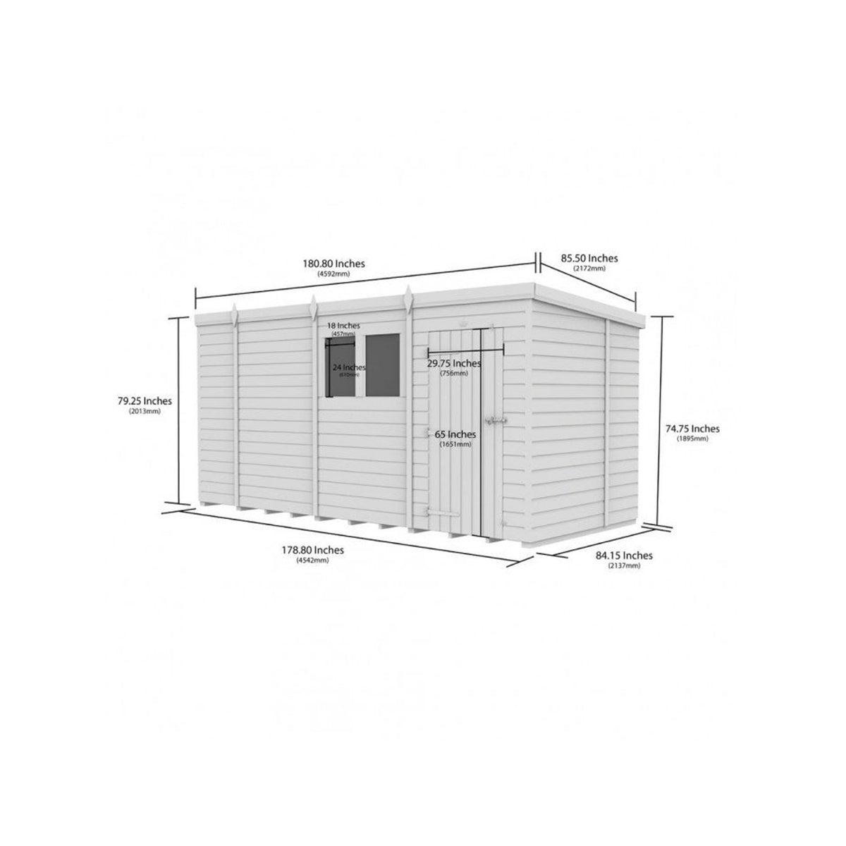 DIY Sheds – Composite Pent Shed – view 80