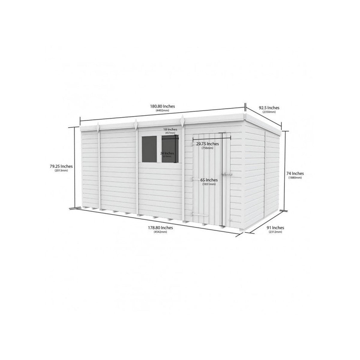 DIY Sheds – Composite Pent Shed – view 82