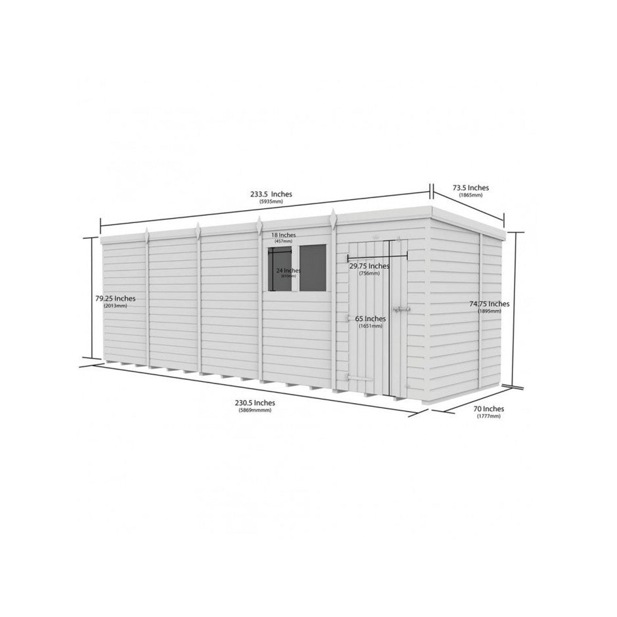 DIY Sheds – Composite Pent Shed – view 147