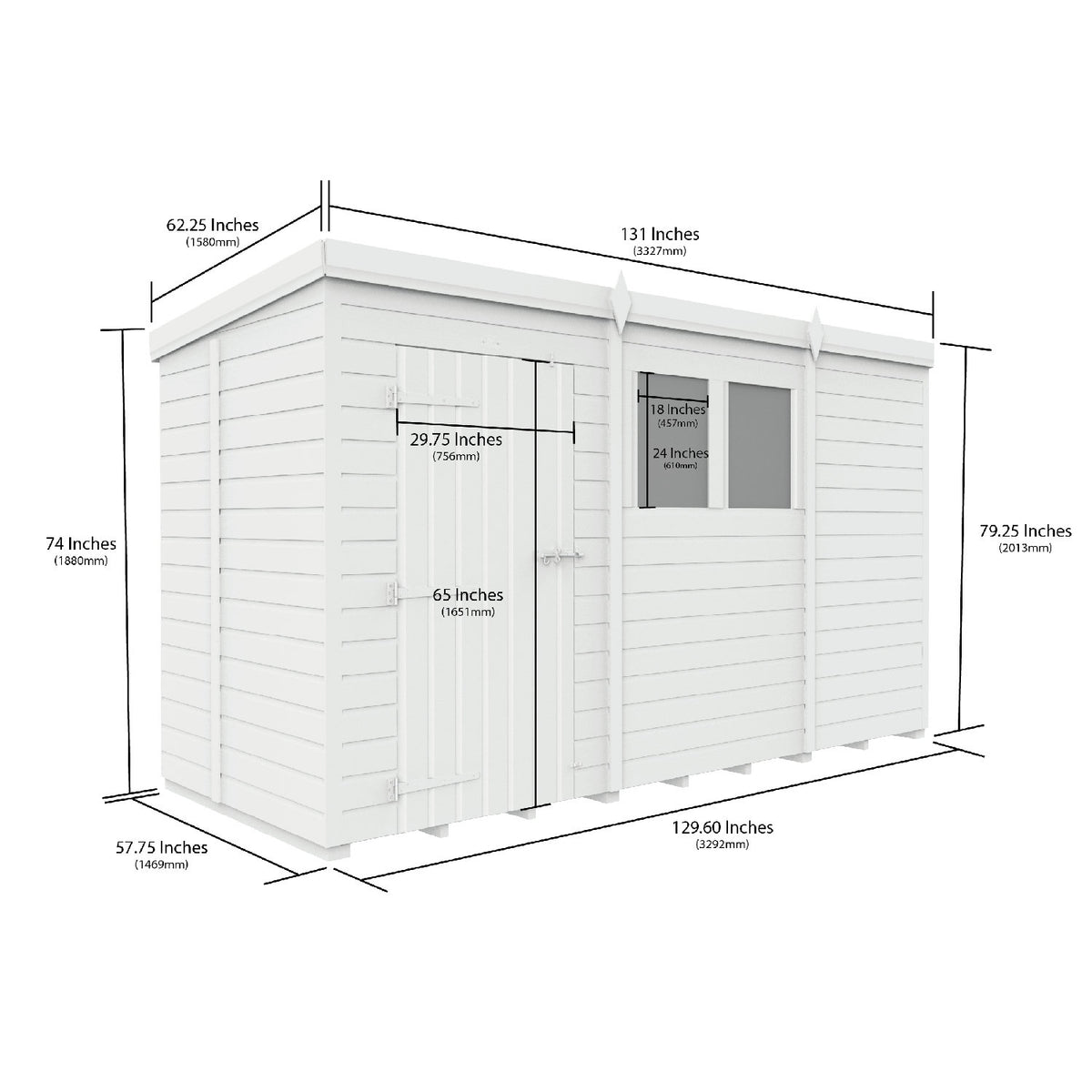 DIY Sheds – Composite Pent Shed – view 20