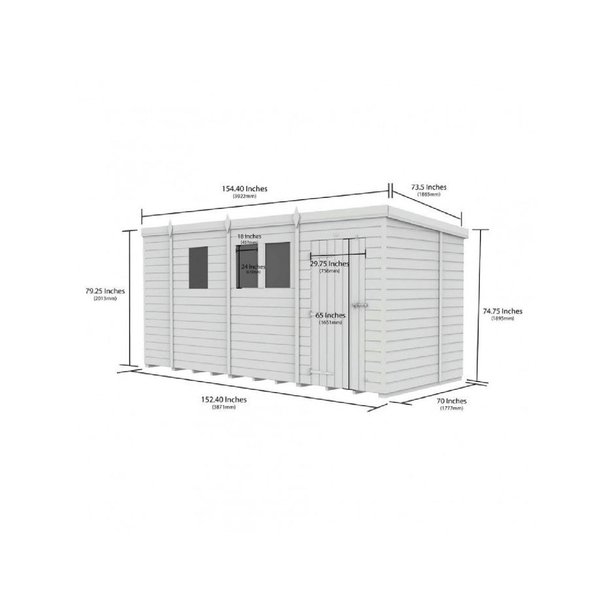 DIY Sheds – Composite Pent Shed – view 50