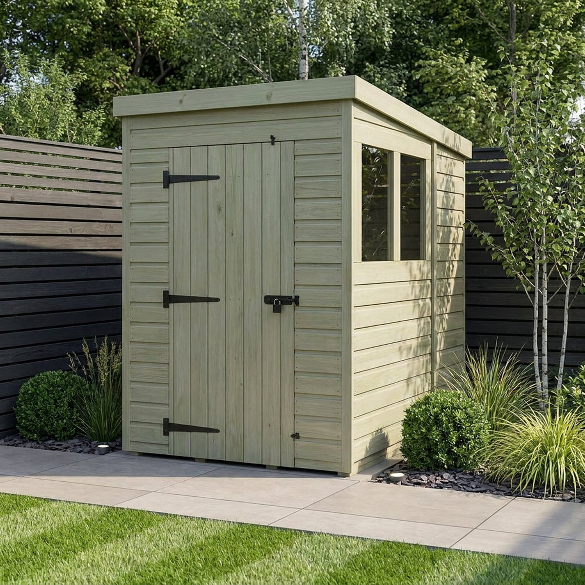 DIY Sheds – Pent Shed – Single Door – view 162