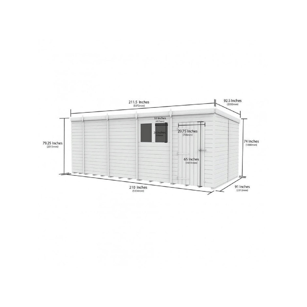 DIY Sheds – Composite Pent Shed – view 138