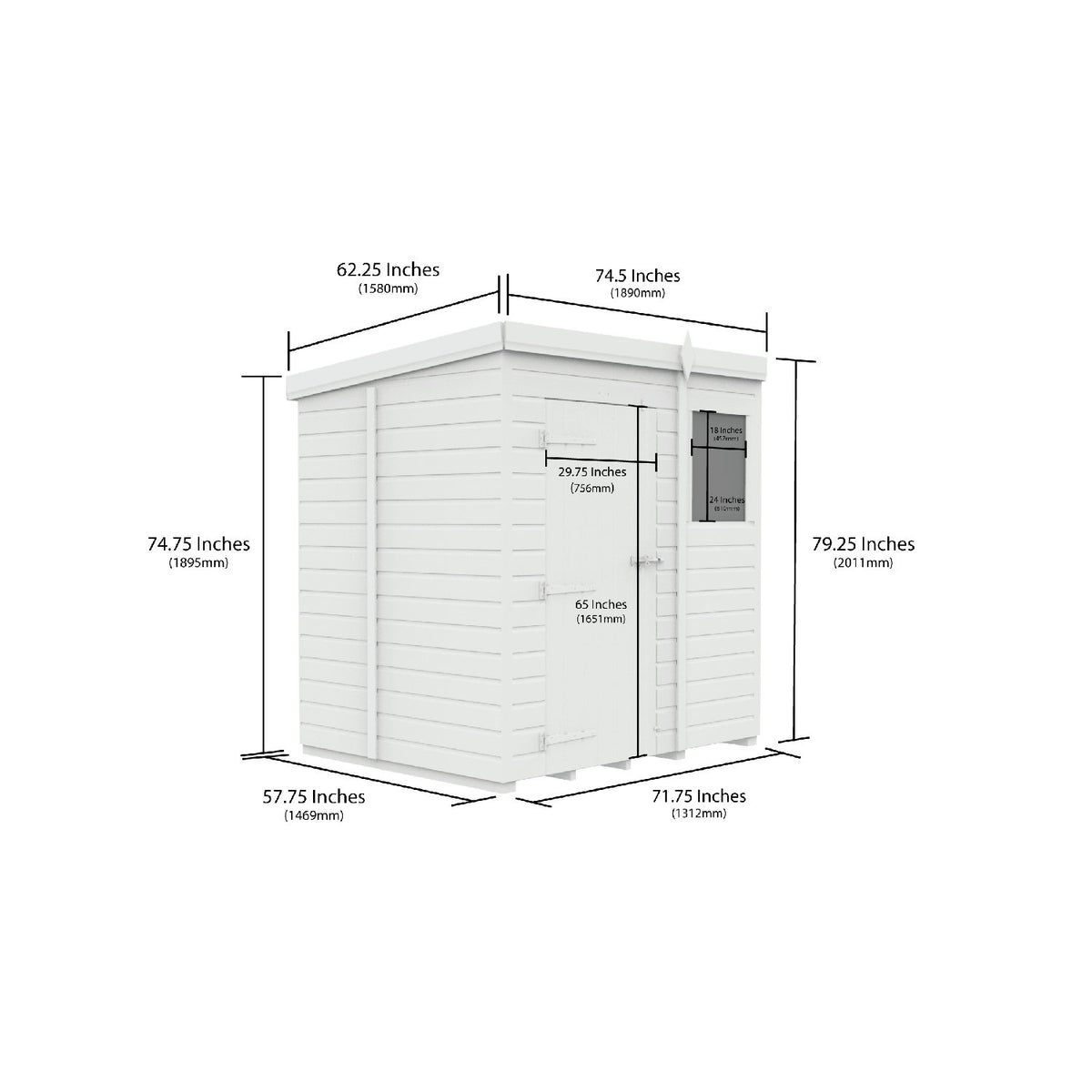 DIY Sheds – Composite Pent Shed – view 187