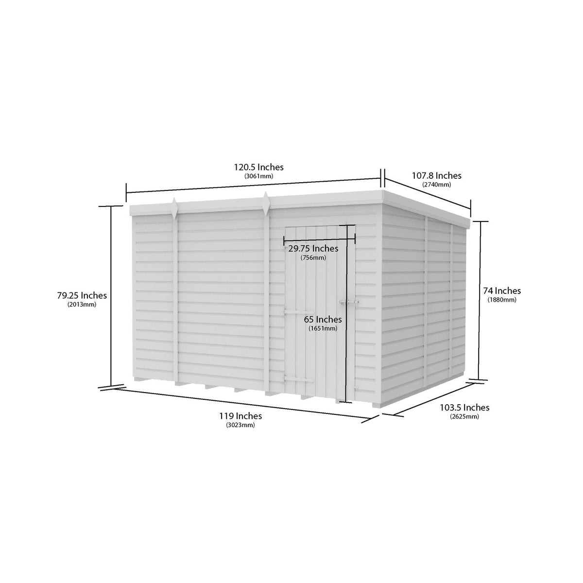 DIY Sheds – Pent Shed – Single Door – view 13