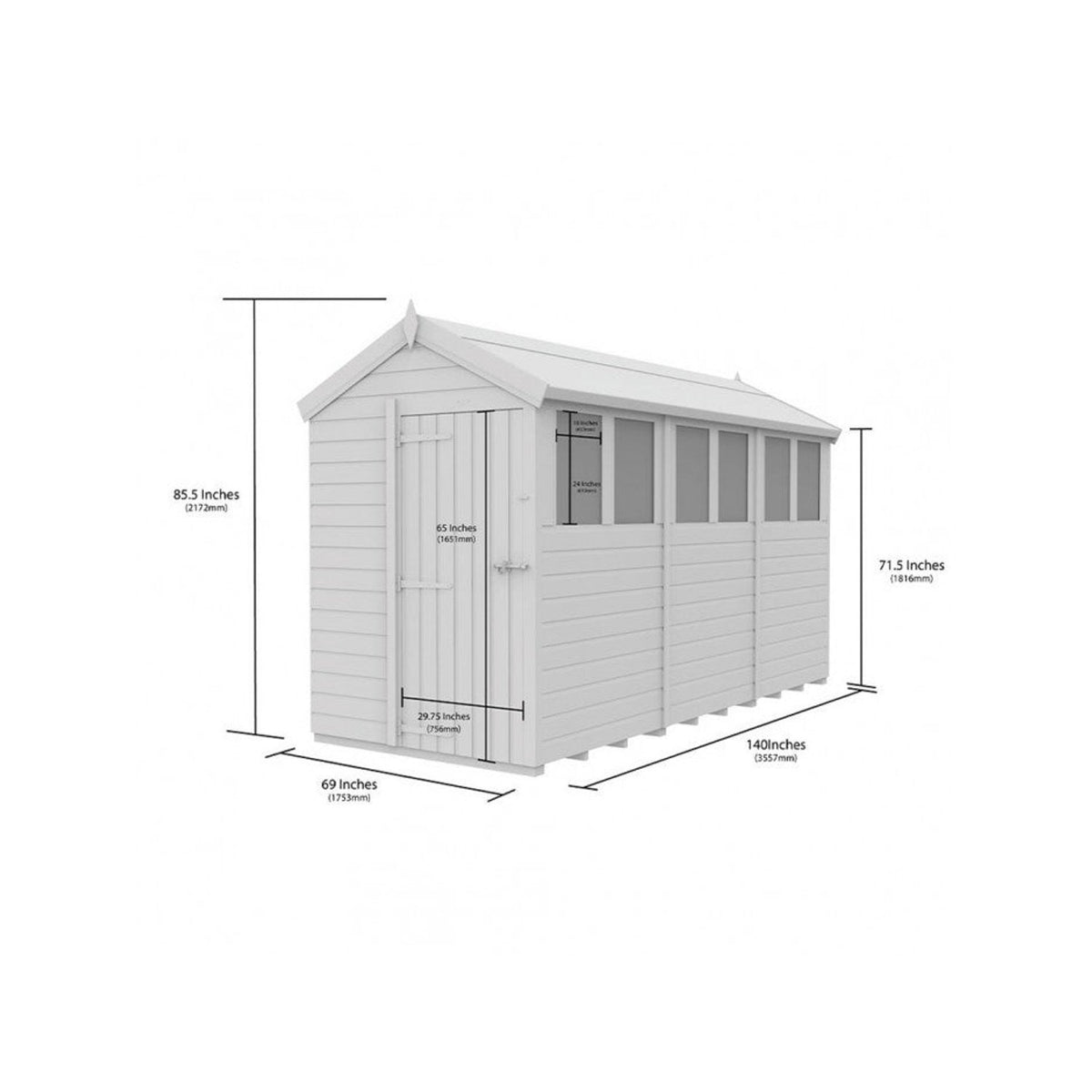 DIY Sheds – Apex Shed – Single Door – view 72