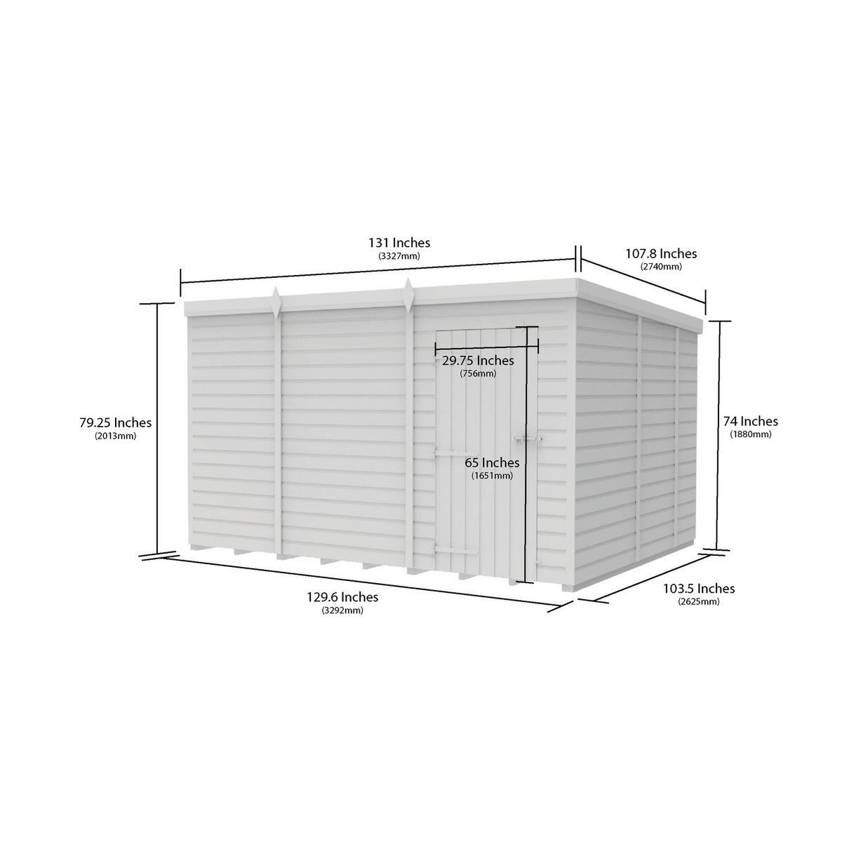 DIY Sheds – Pent Shed – Single Door – view 27