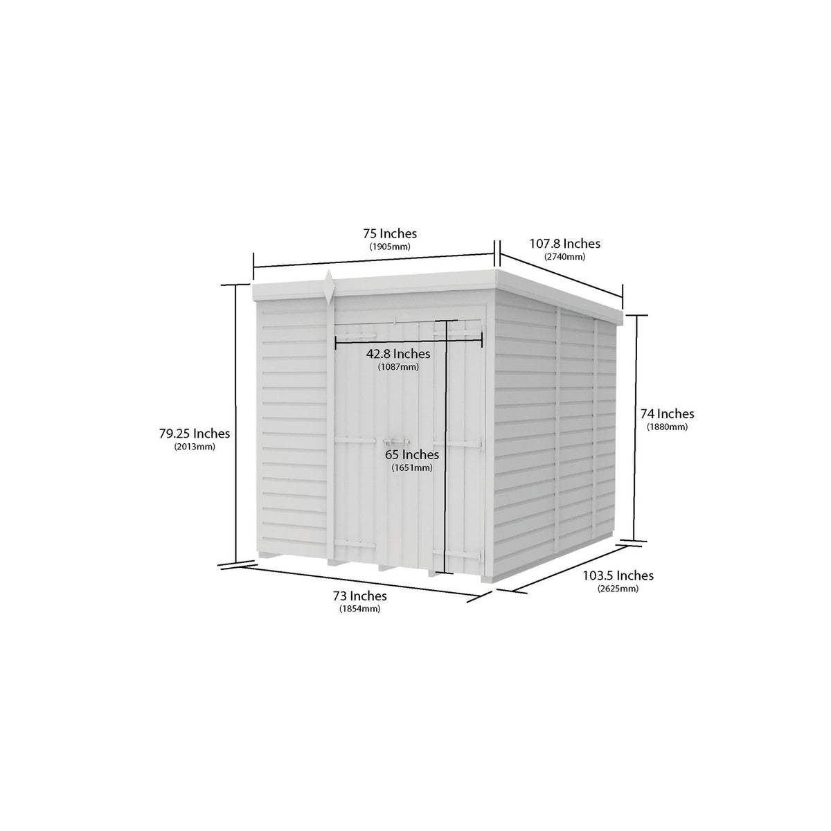 DIY Sheds – Pent Shed – Double Door – view 182