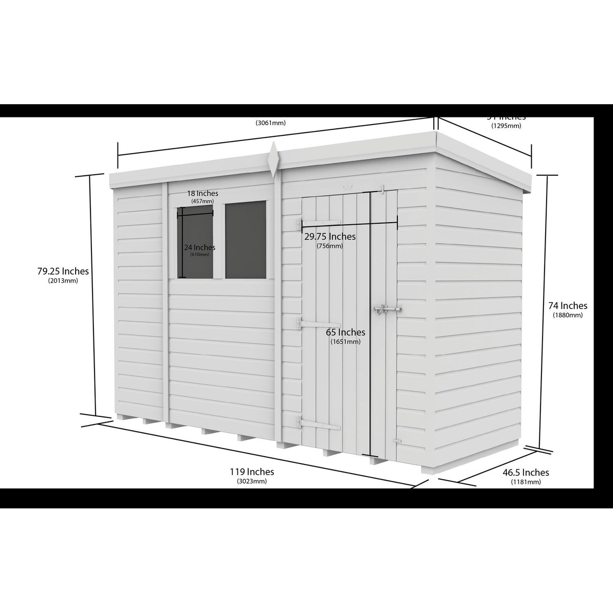 DIY Sheds – Pent Shed – Single Door