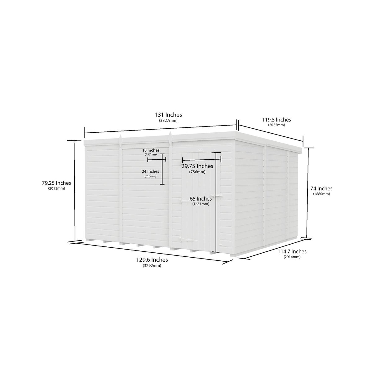 DIY Sheds – Pent Shed – Single Door – view 15