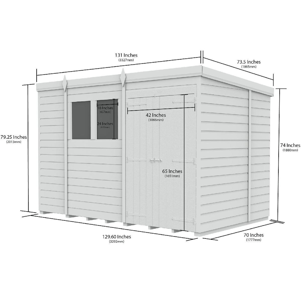 DIY Sheds – Pent Shed – Double Door – view 21