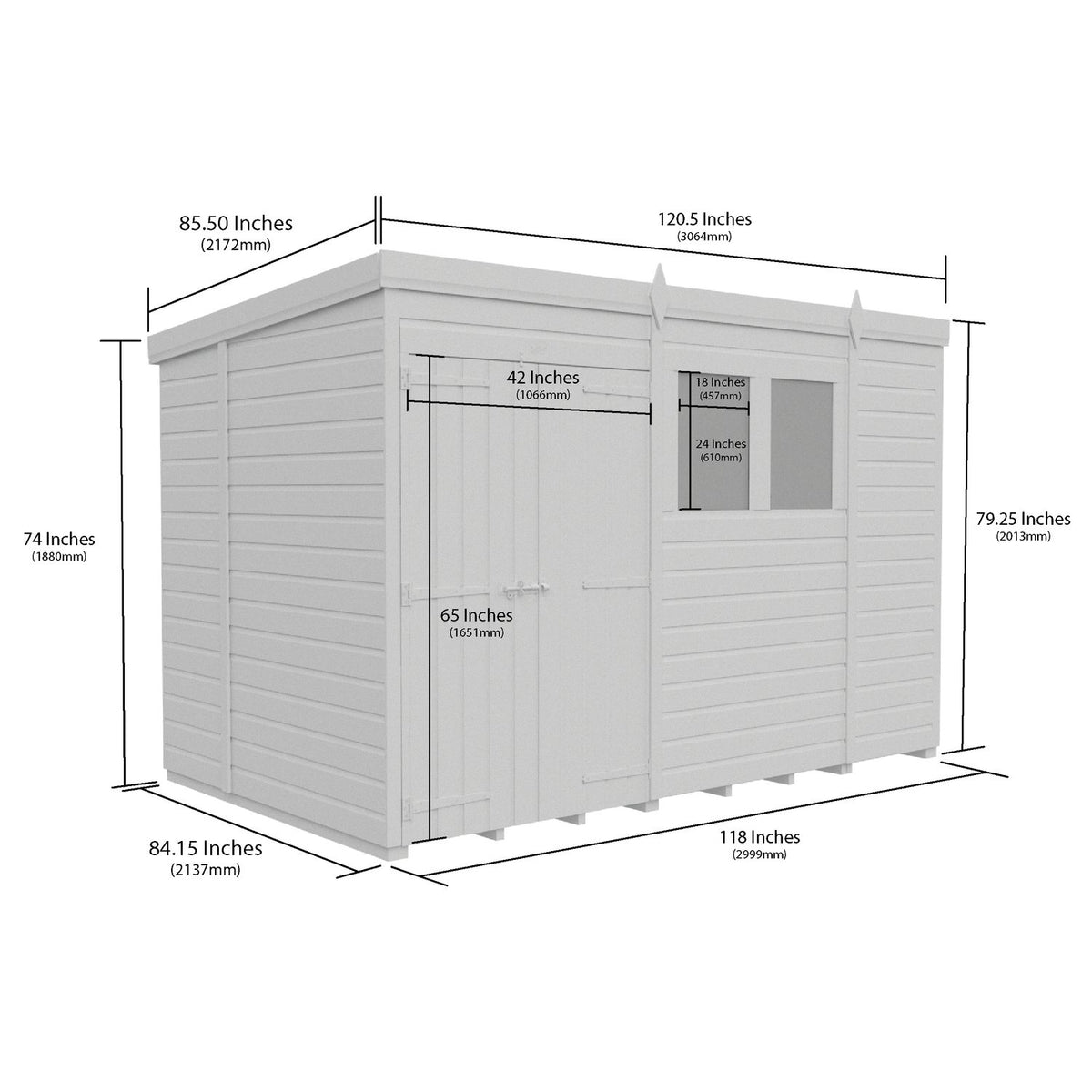 DIY Sheds – Pent Shed – Double Door