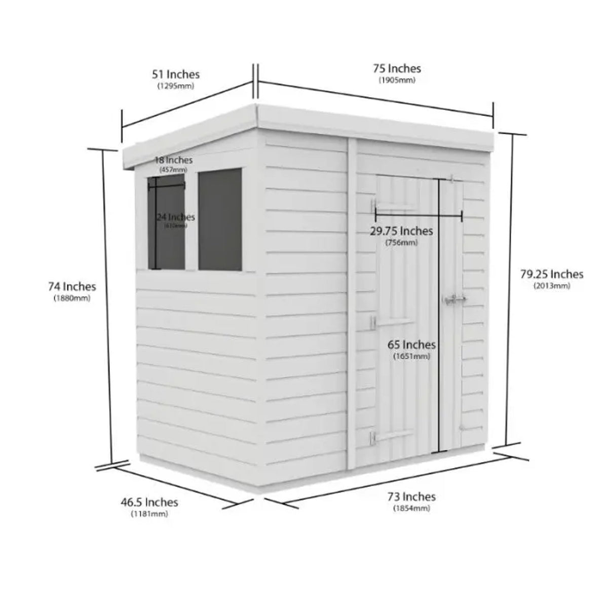 DIY Sheds – Composite Pent Shed – view 185