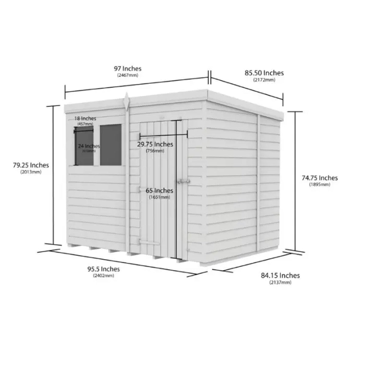 DIY Sheds – Composite Pent Shed – view 219