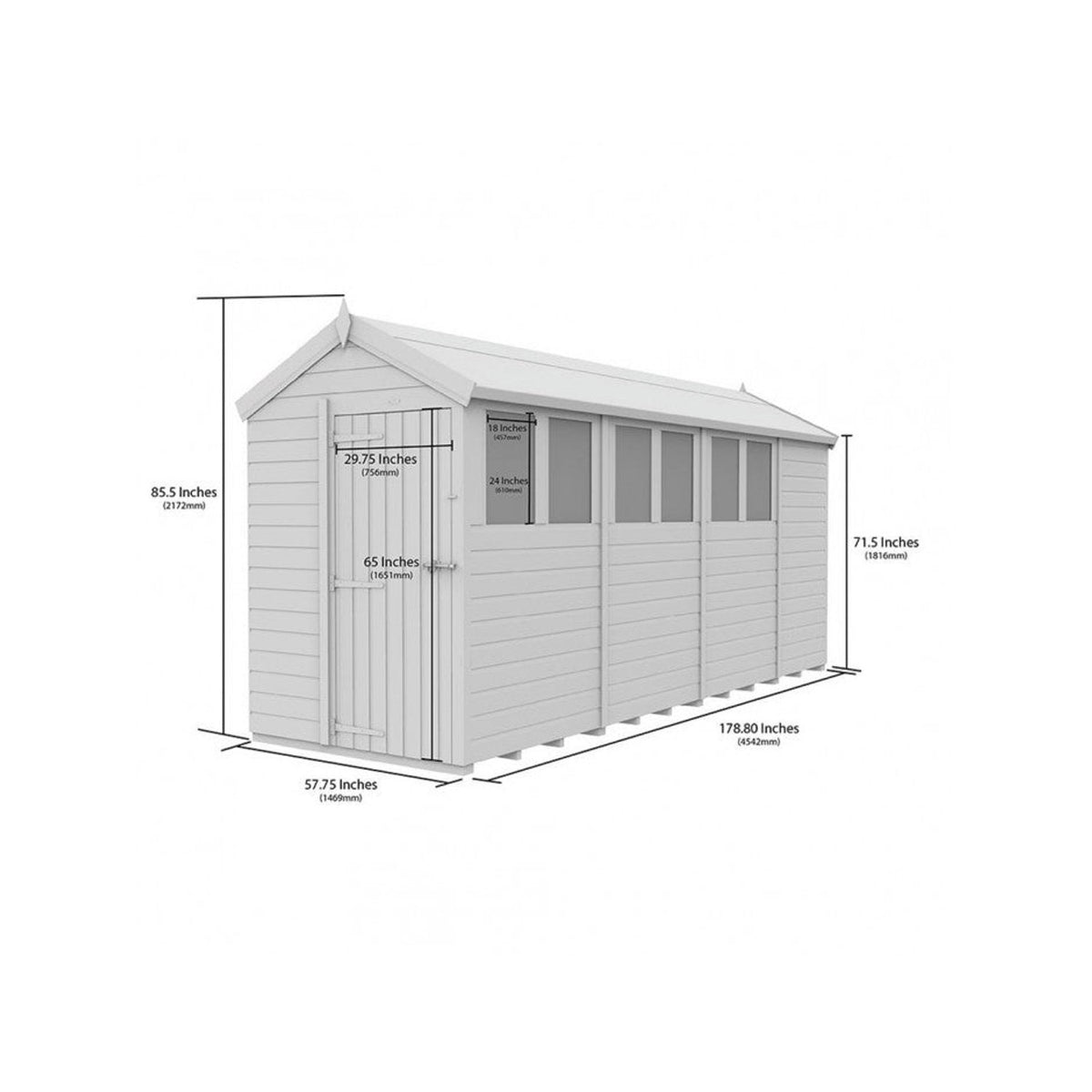 DIY Sheds – Apex Shed – Single Door – view 77