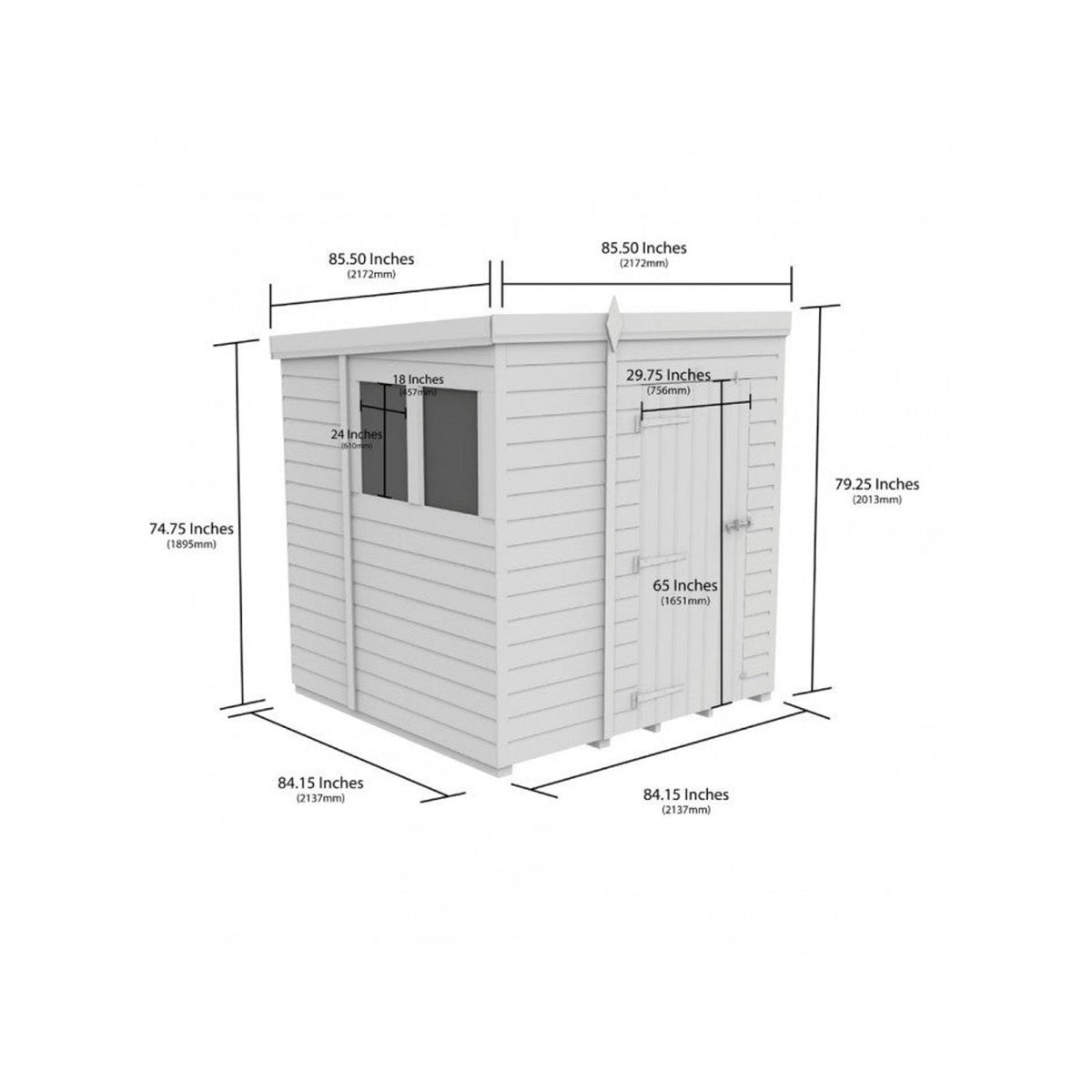 DIY Sheds – Composite Pent Shed – view 205