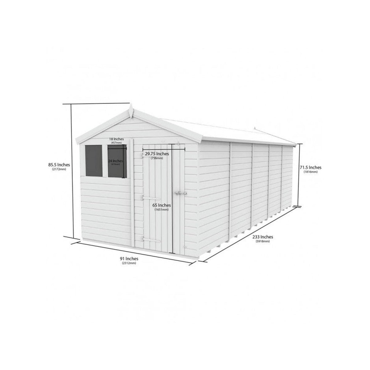 DIY Sheds – Apex Shed – Single Door – view 190