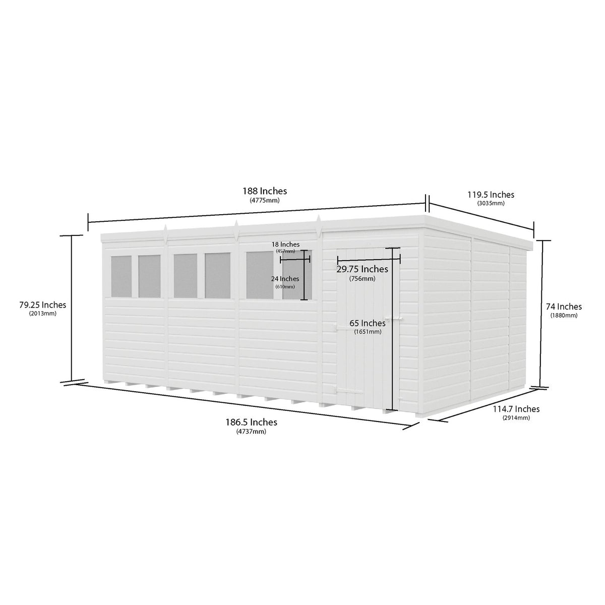 DIY Sheds – Composite Pent Shed – view 85