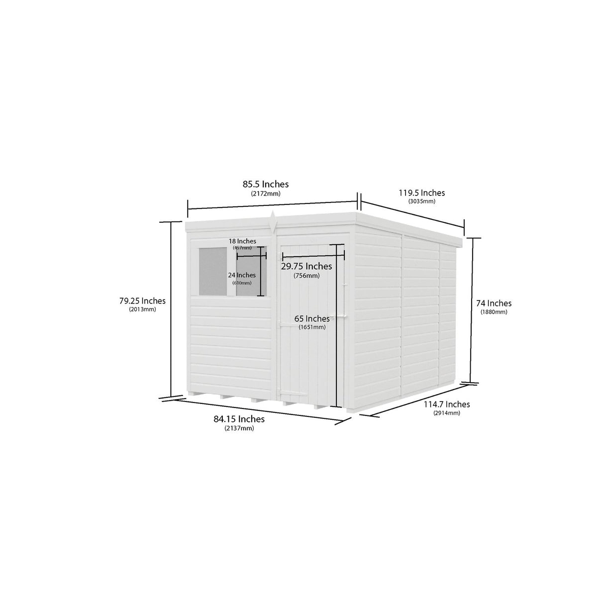 DIY Sheds – Composite Pent Shed – view 198