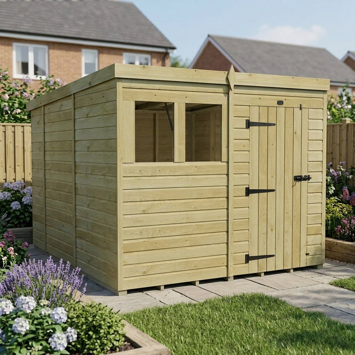 DIY Sheds – Pent Shed – Single Door – view 212