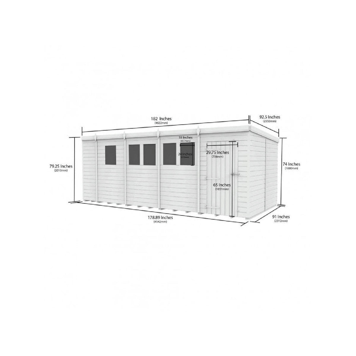 DIY Sheds – Composite Pent Shed – view 110