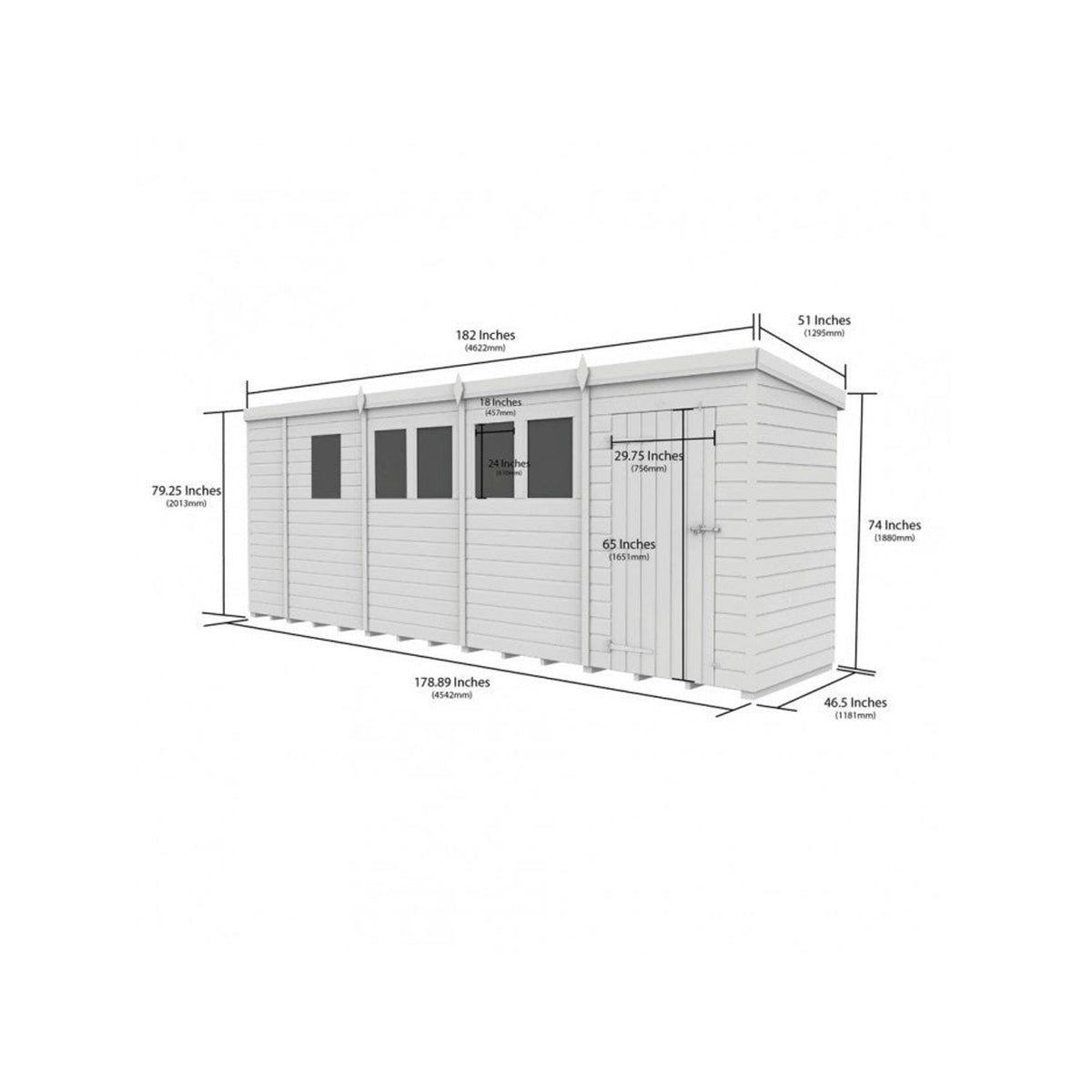 DIY Sheds – Composite Pent Shed – view 102