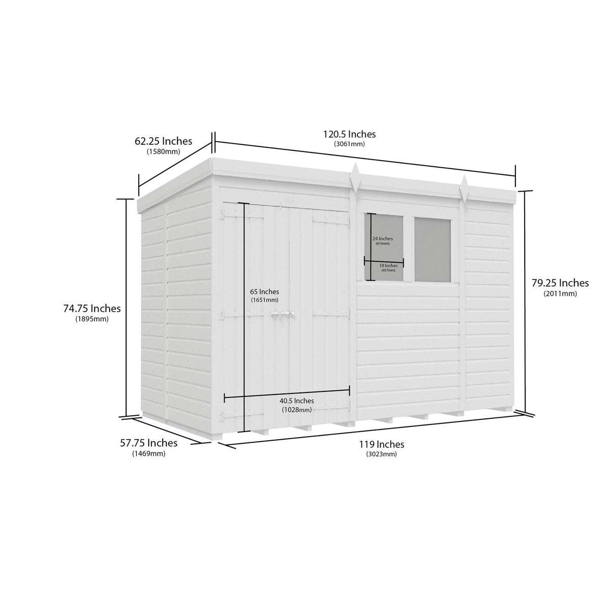 DIY Sheds – Pent Shed – Double Door