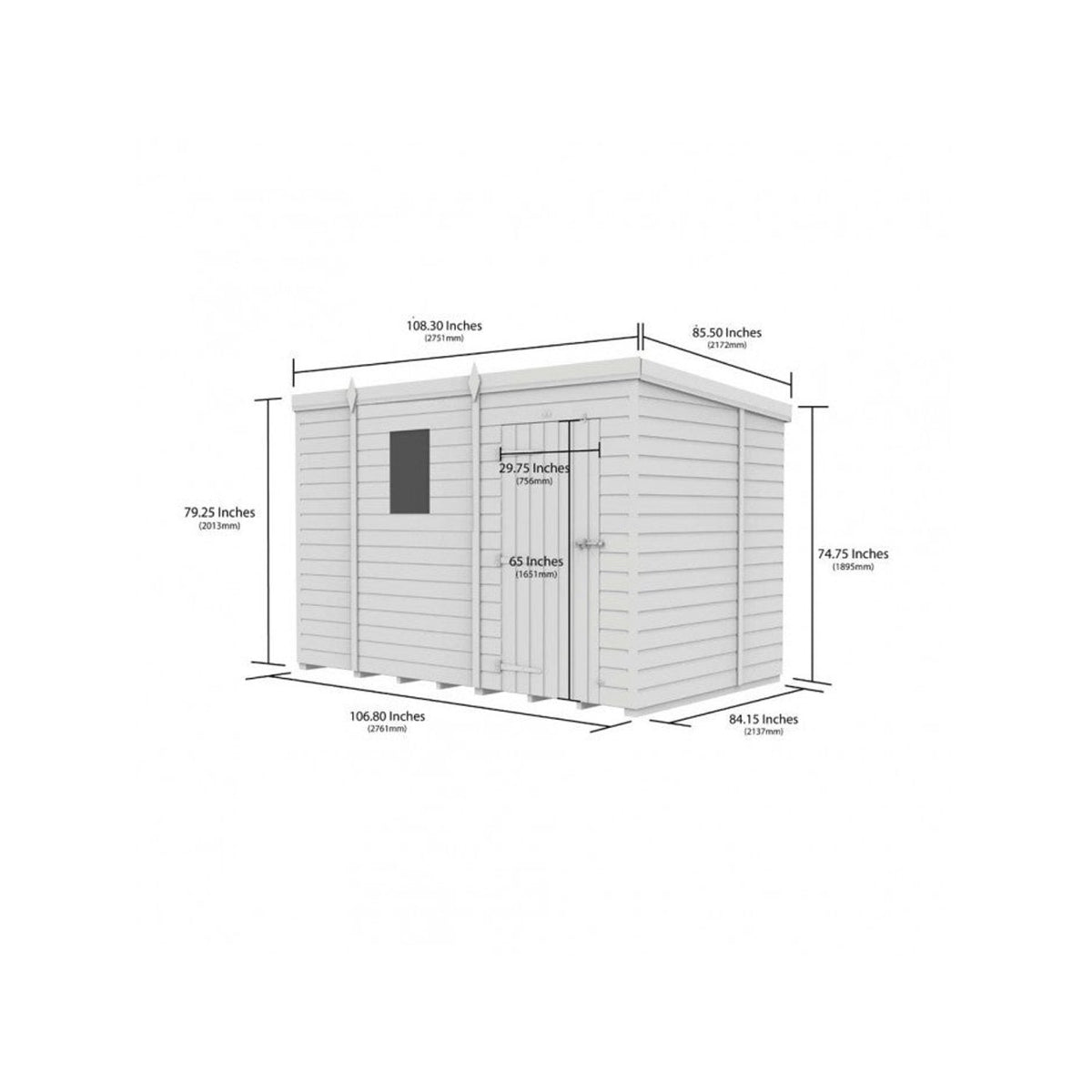 DIY Sheds – Composite Pent Shed – view 234