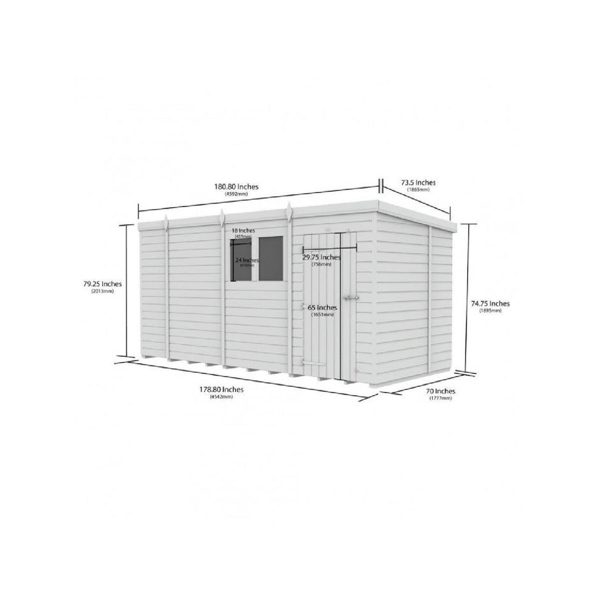 DIY Sheds – Composite Pent Shed – view 77