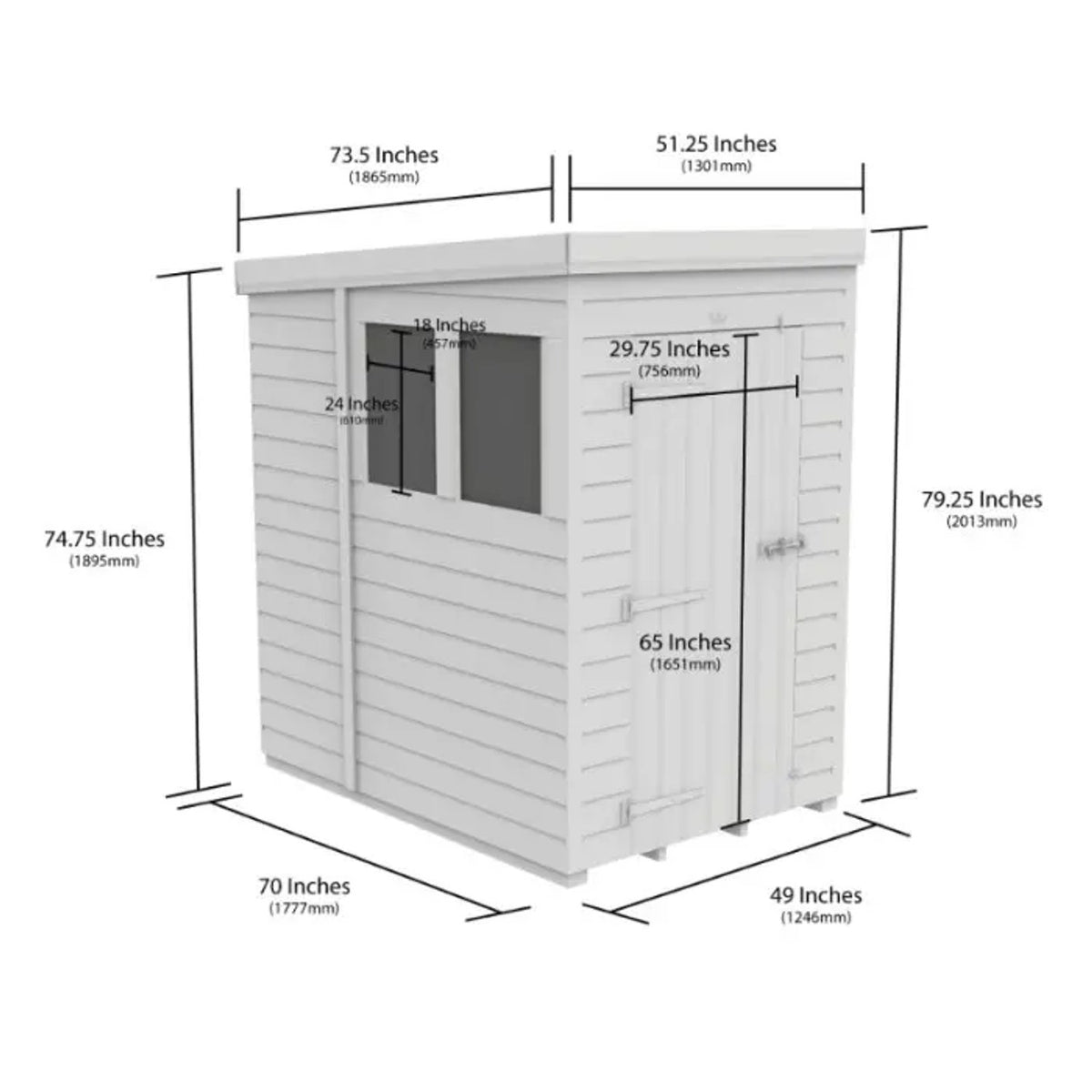 DIY Sheds – Composite Pent Shed – view 162