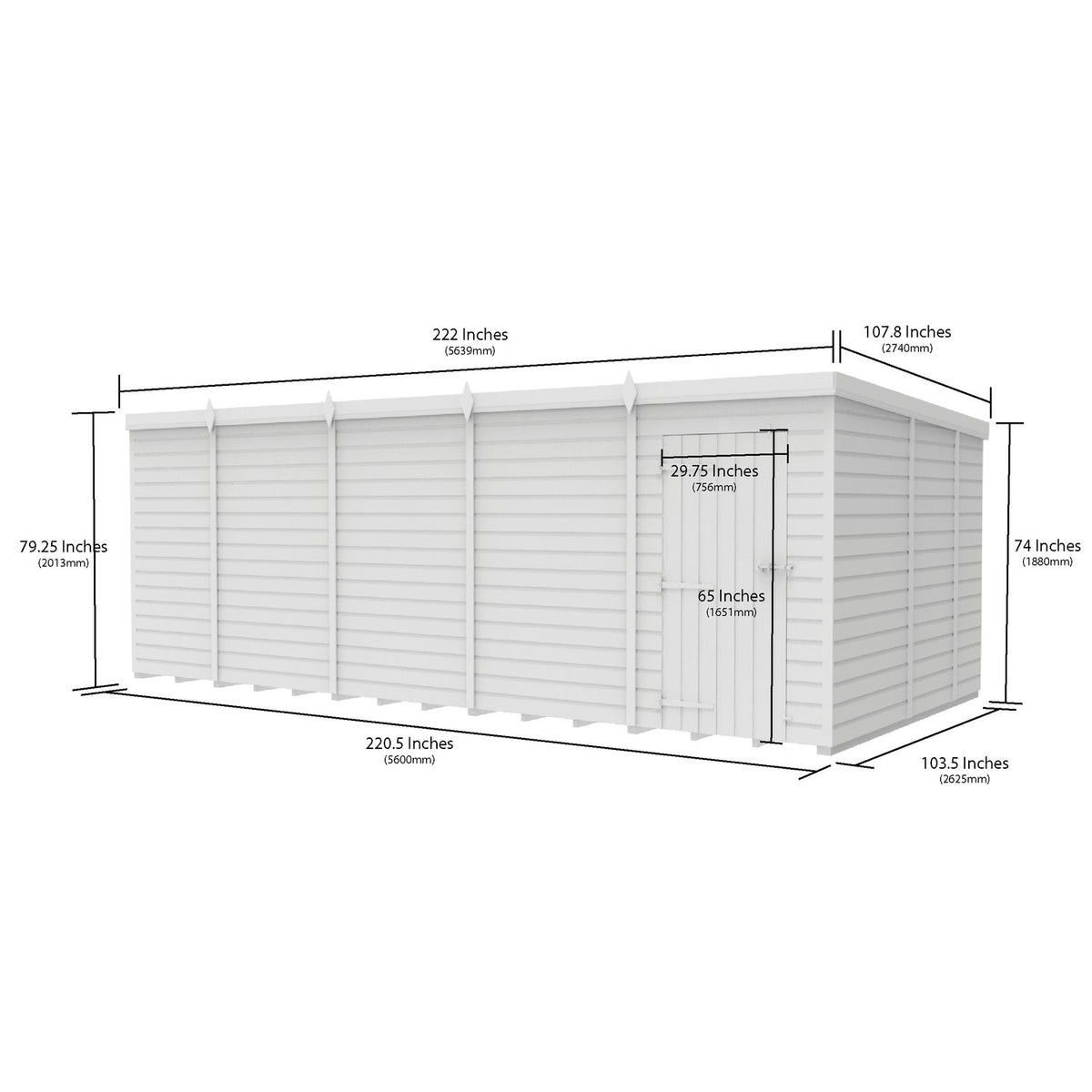 DIY Sheds – Pent Shed – Single Door – view 139