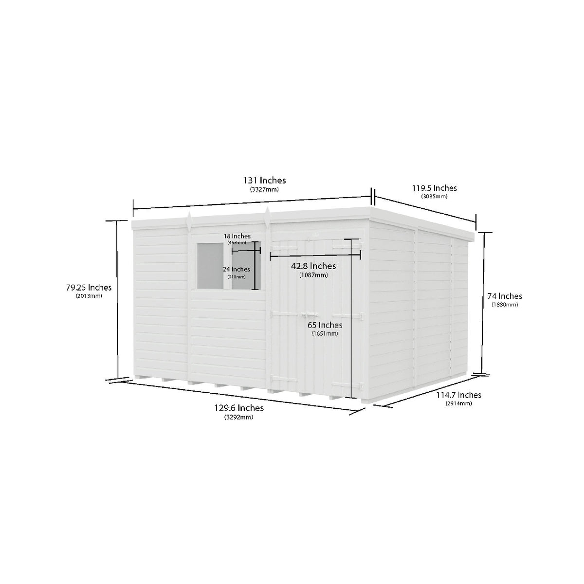 DIY Sheds – Pent Shed – Double Door – view 15