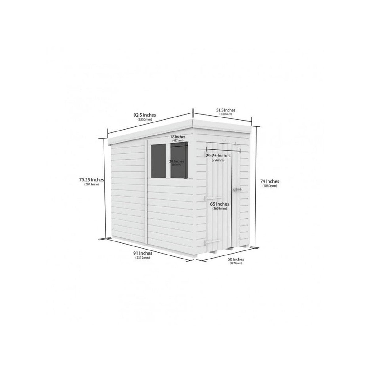 DIY Sheds – Composite Pent Shed – view 165