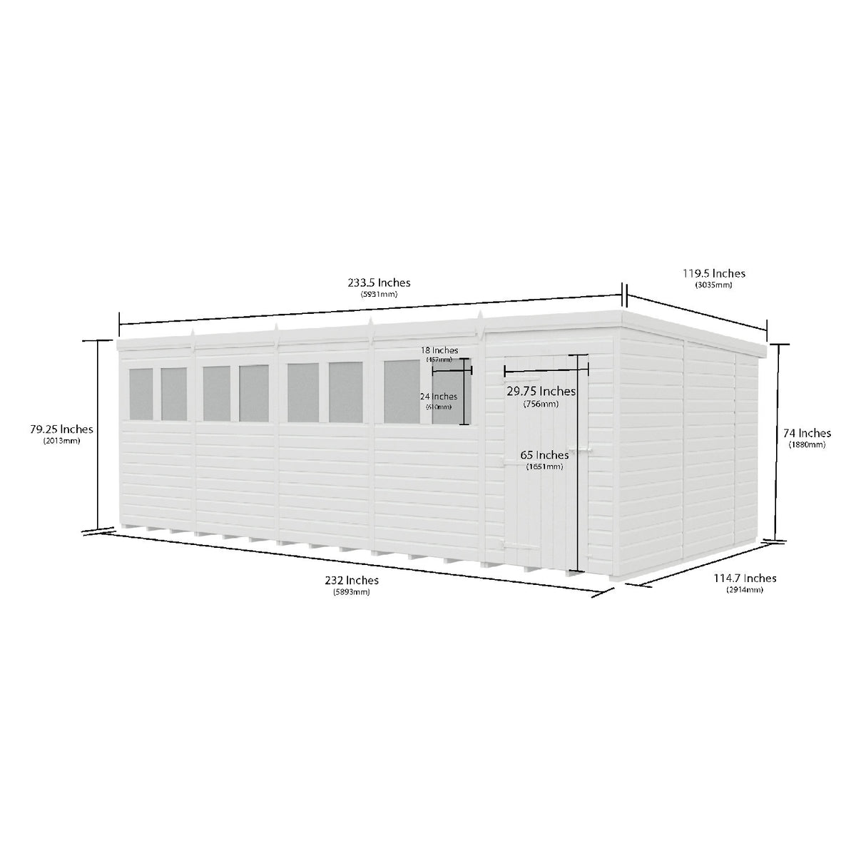 DIY Sheds – Composite Pent Shed – view 141