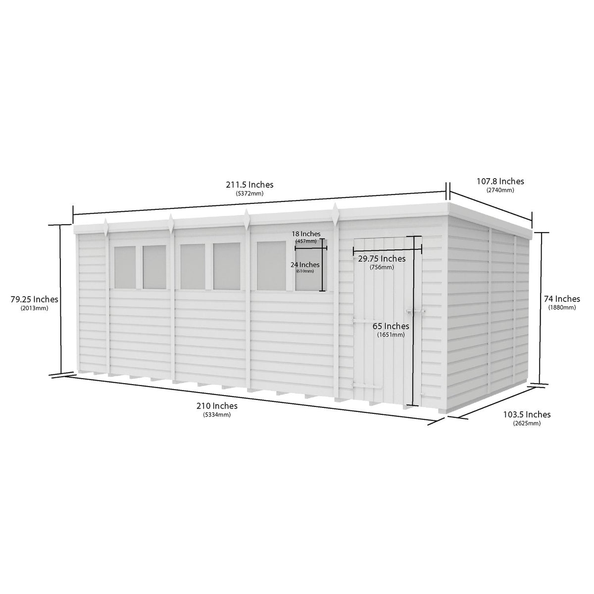 DIY Sheds – Composite Pent Shed – view 126