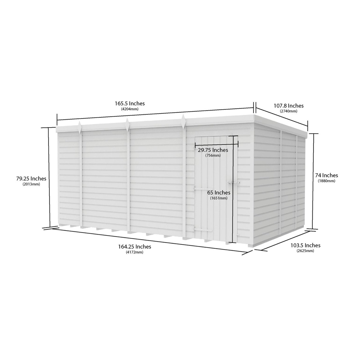 DIY Sheds – Pent Shed – Single Door – view 69