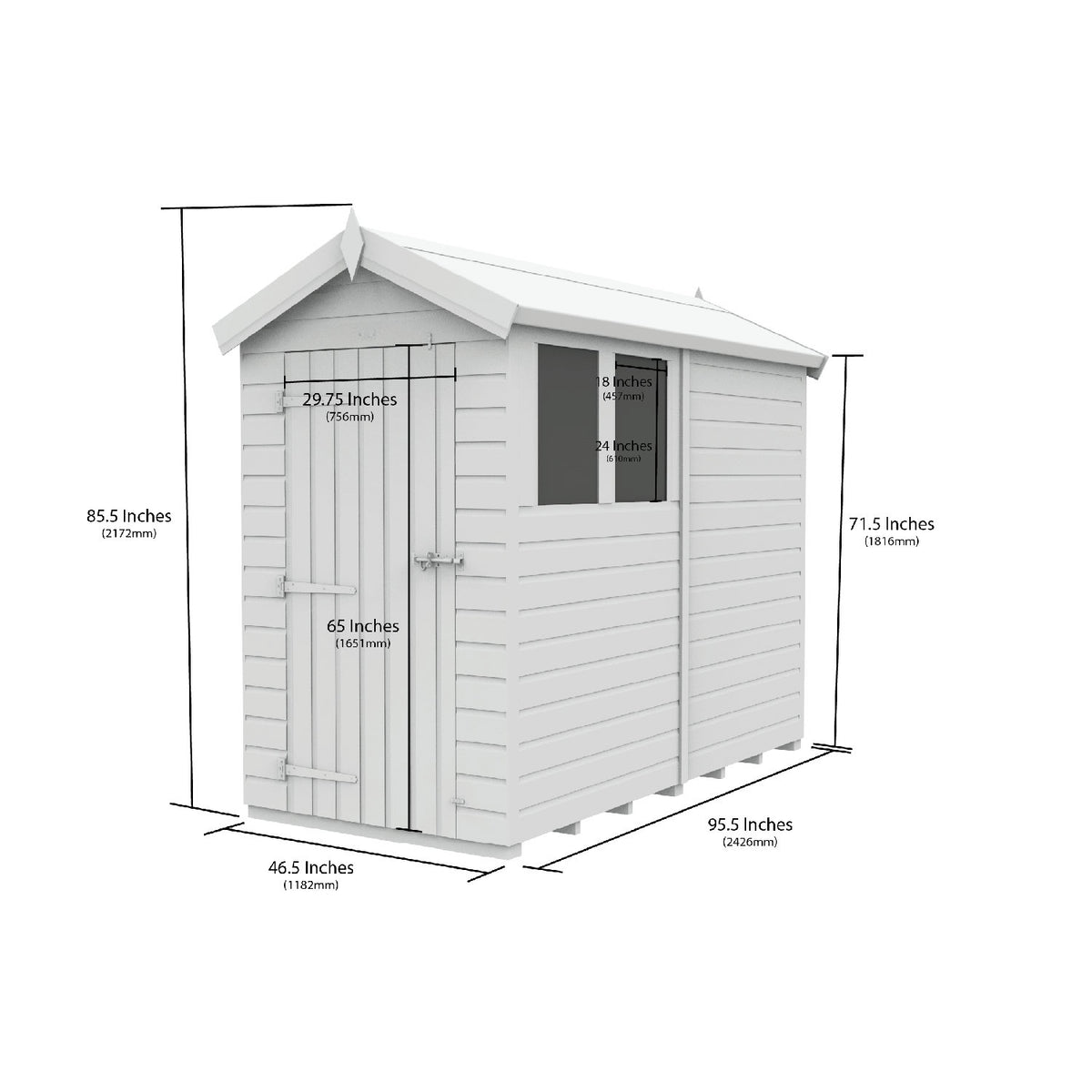 DIY Sheds – Apex Shed – Double Door – view 50