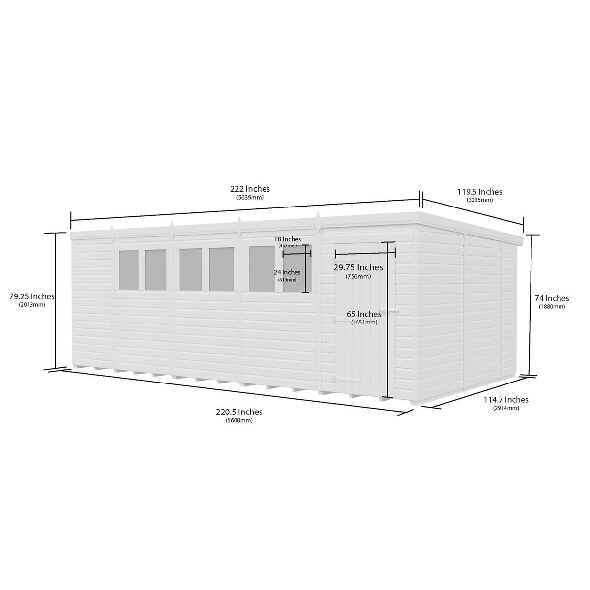 DIY Sheds – Composite Pent Shed – view 127