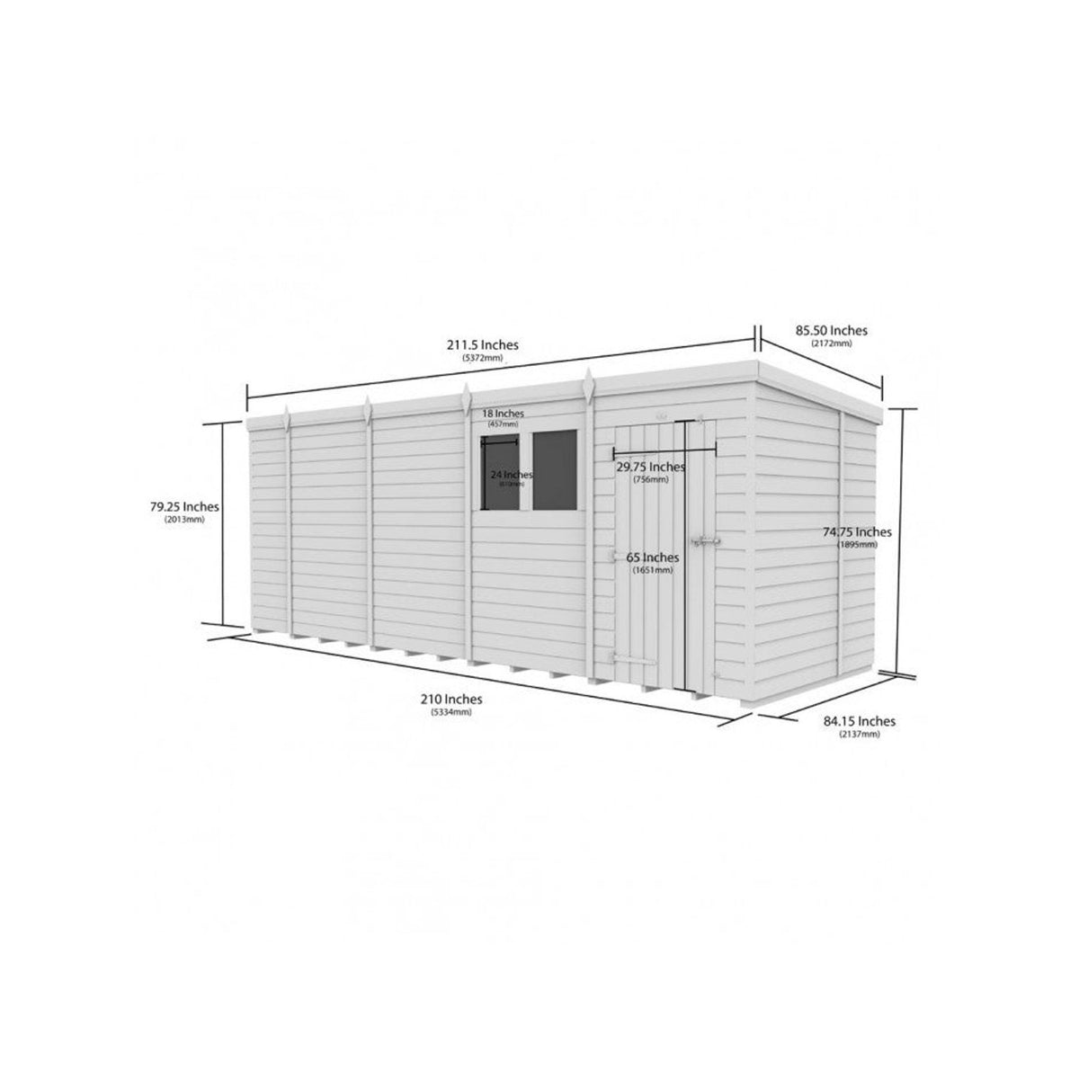 DIY Sheds – Composite Pent Shed – view 135