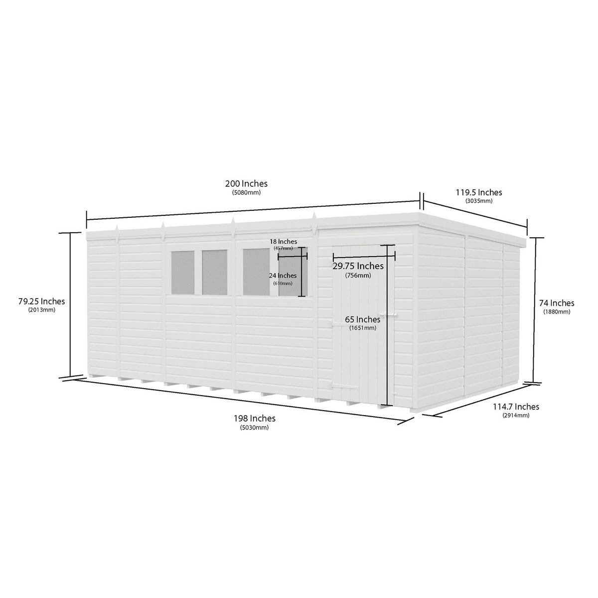 DIY Sheds – Composite Pent Shed – view 100