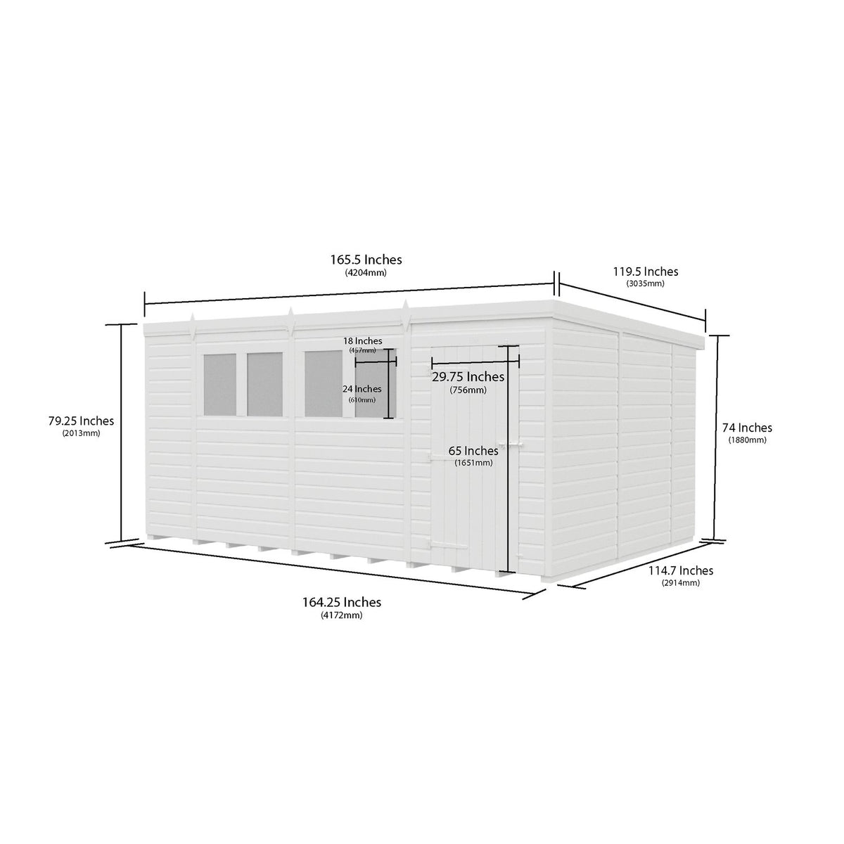 DIY Sheds – Composite Pent Shed – view 58