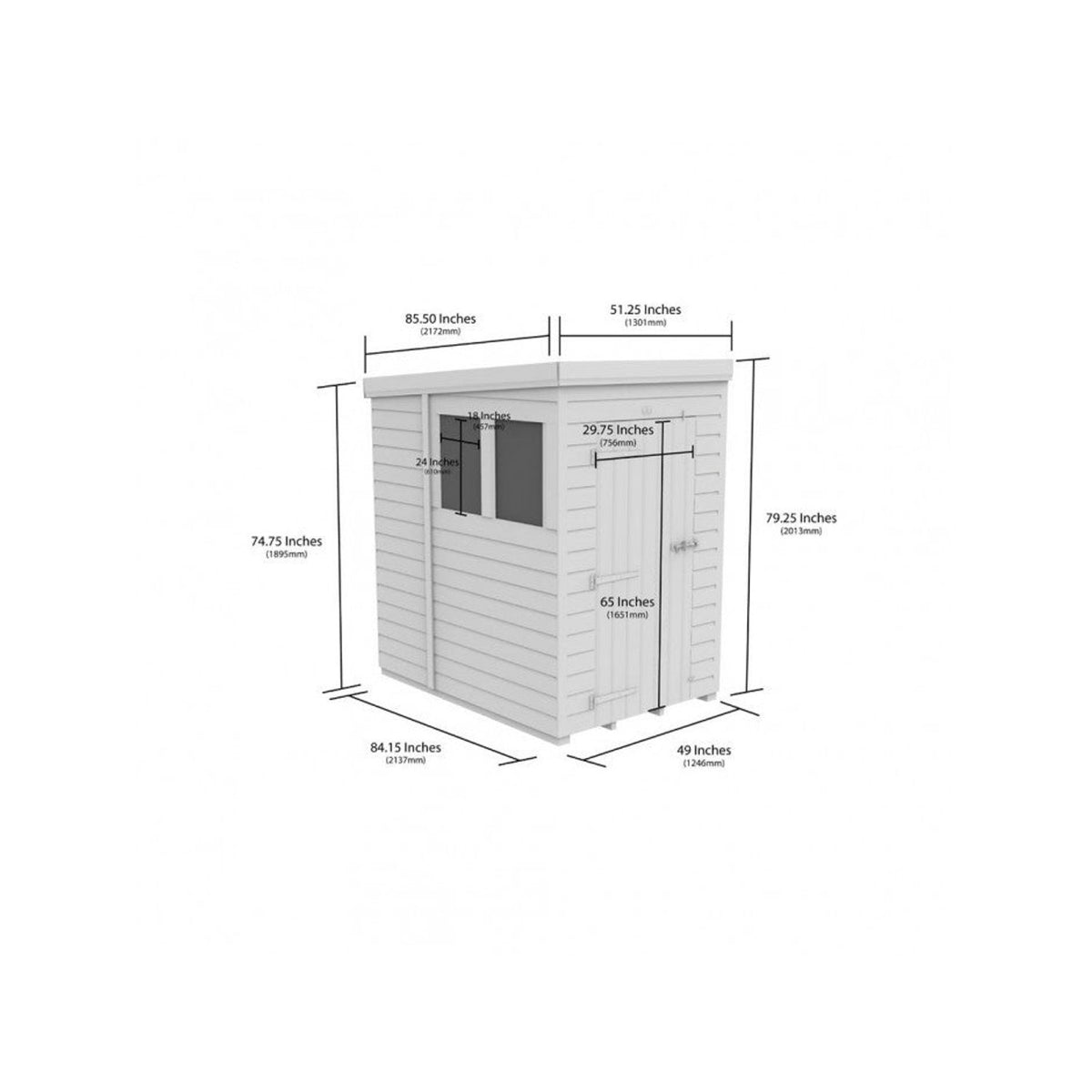 DIY Sheds – Composite Pent Shed – view 163