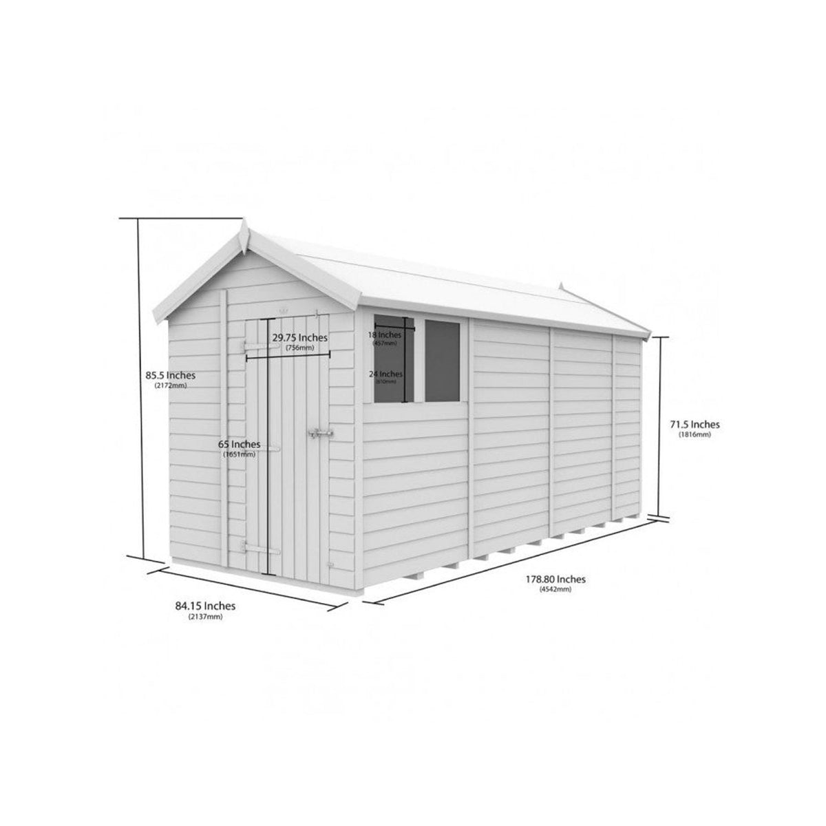 DIY Sheds – Apex Shed – Double Door – view 97